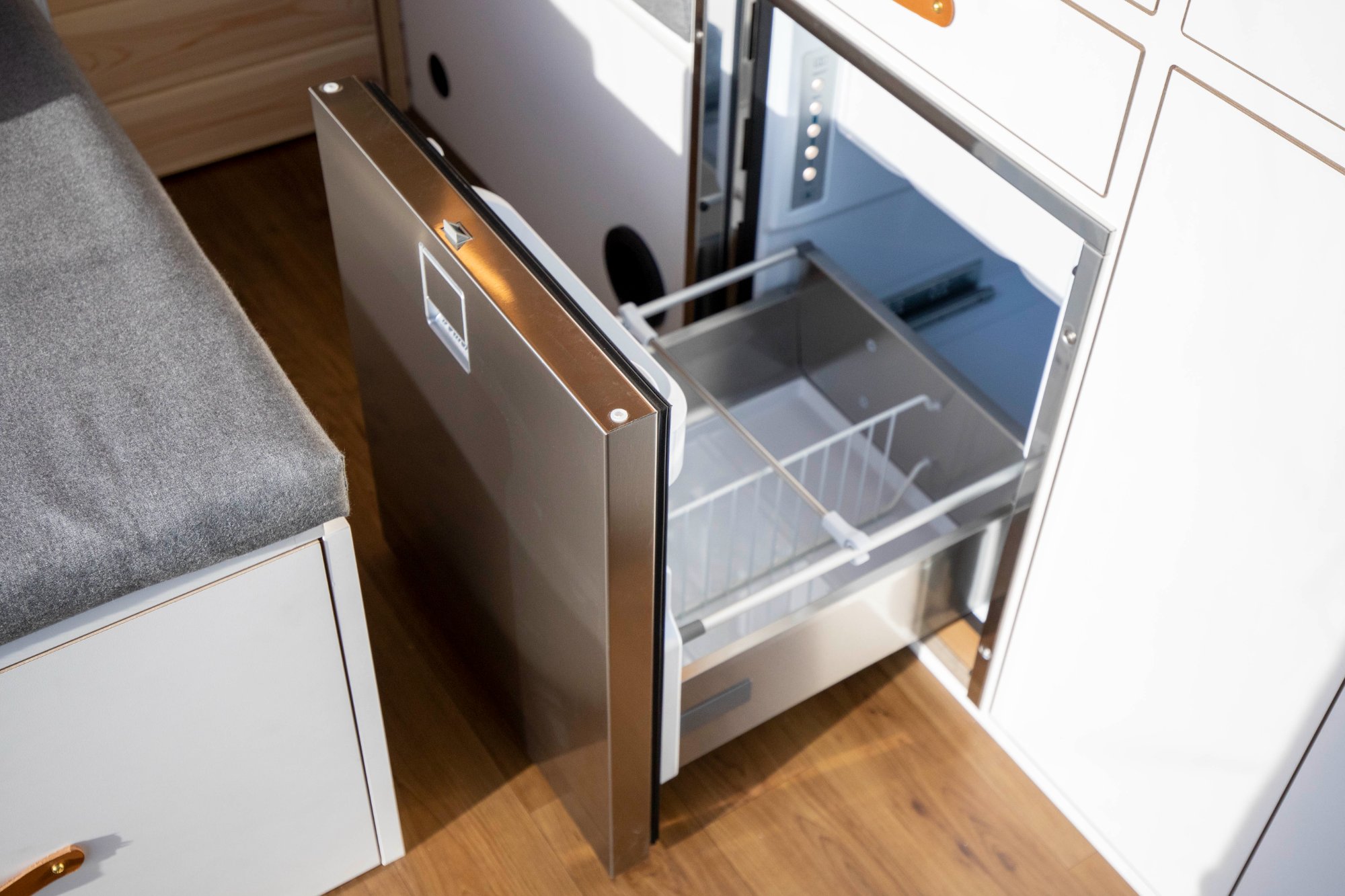 Isotherm marine fridge drawer open