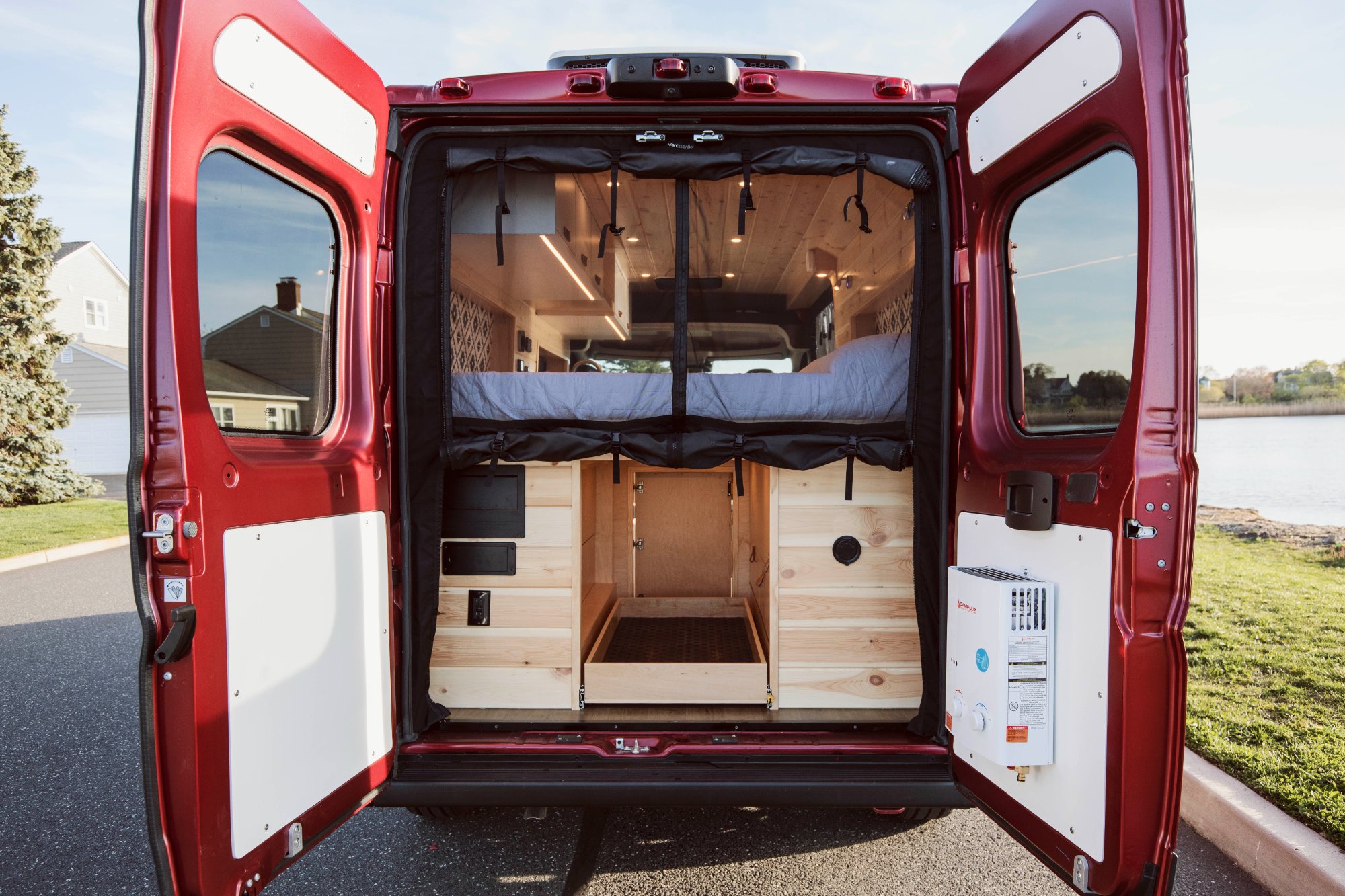 Ram ProMaster rear doors open showing full interior
