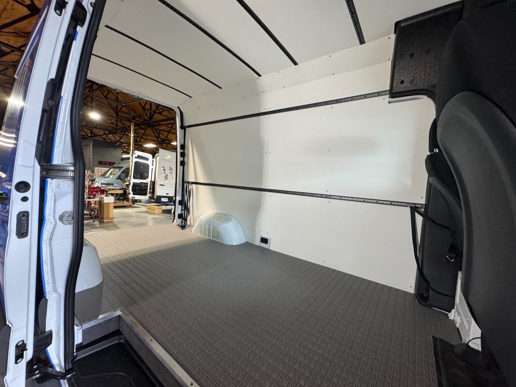 Clean commercial van interior