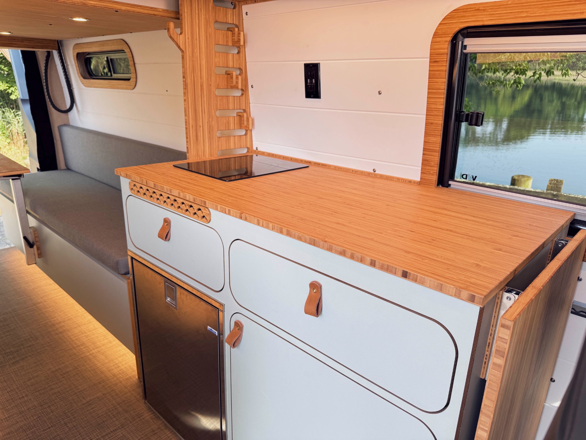 Loft — driver galley countertop with lake view