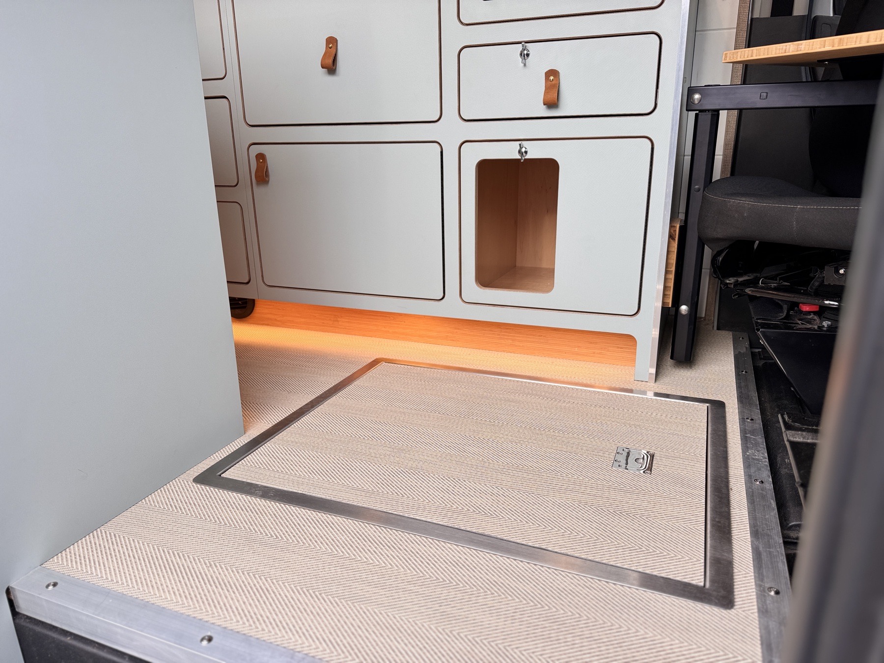 Scout — recessed pan floor drain detail